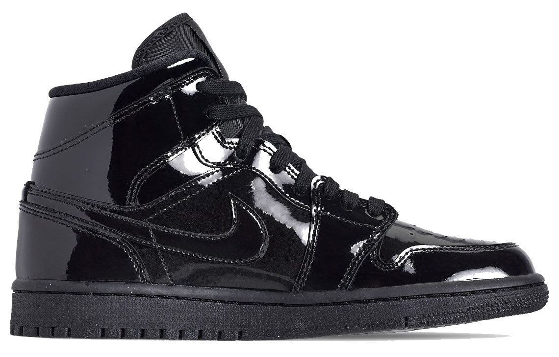 Womens WMNS Air Jordan 1 Mid Triple Black Patent BQ6472-002