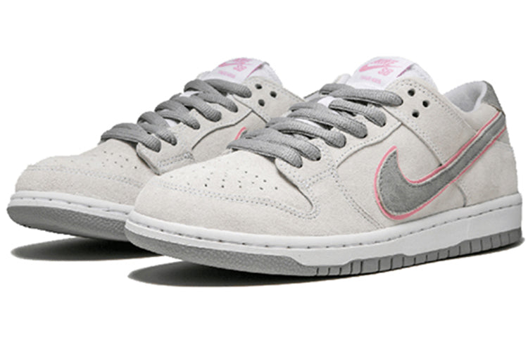 Nike Ishod Wair x SB Skateboard Zoom Dunk Low Pro 'Perfect Pink' White/Perfect Pink-Flat Silver 895969-160 sneakmarks