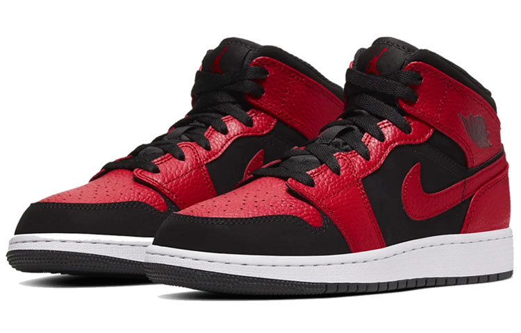 Air Jordan 1 Mid GS Black Gym Red 554725-054