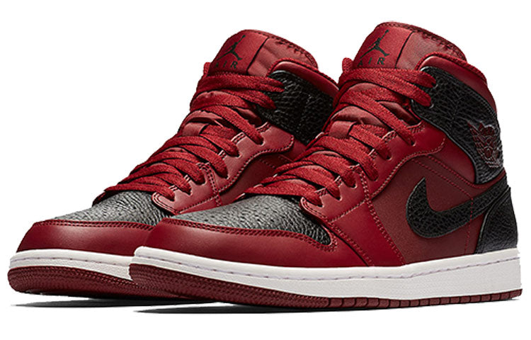 Air Jordan 1 Mid Team Red Black 554724-601