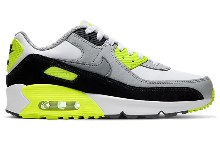 Nike Air Max 90 LTR Leather GS Grey Volt CD6864-101 KICKSOVER