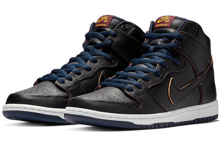 Nike NBA x Dunk High SB Skateboard 'Cleveland Cavaliers' Black/Black-College Navy-Team Red BQ6392-001 sneakmarks