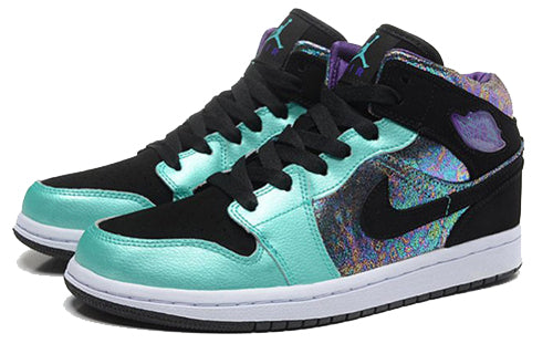 Air Jordan 1 Mid GS 'Atomic Teal Ultraviolet' Atomic Teal/Black/Ultraviolet/White 555112-309