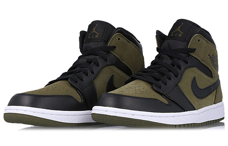 Air Jordan 1 Mid Olive Canvas Black 554724-301