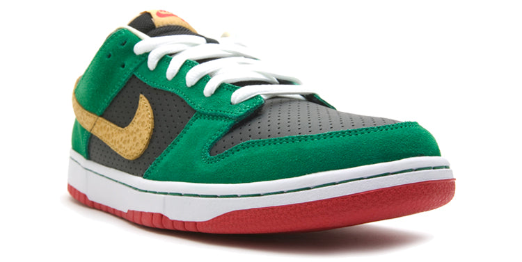 Nike Dunk Low Premium SB Skateboard 'High Life' Black/Metallic Gold-Pine Green 313170-008 sneakmarks