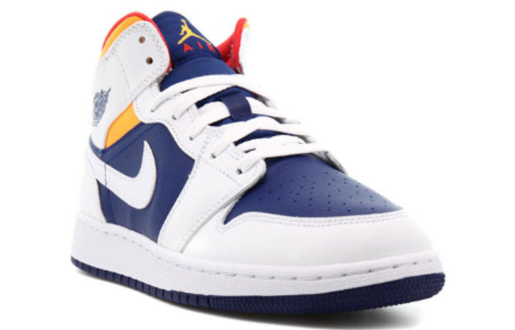 Air Jordan 1 Mid GS White Deep Royal Blue 554725-131