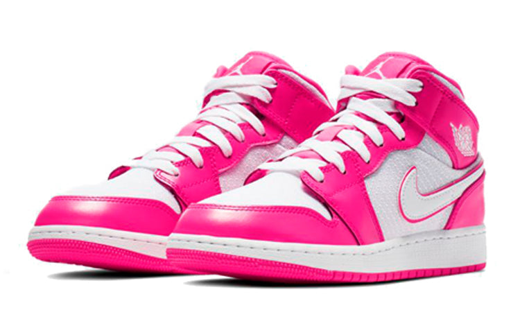 Air Jordan 1 Mid GS Hyper Pink White 555112-611