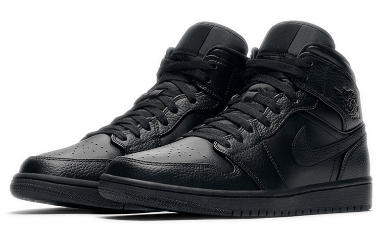 Air Jordan 1 Mid 'Triple Black' Black/Black/Black 554724-091