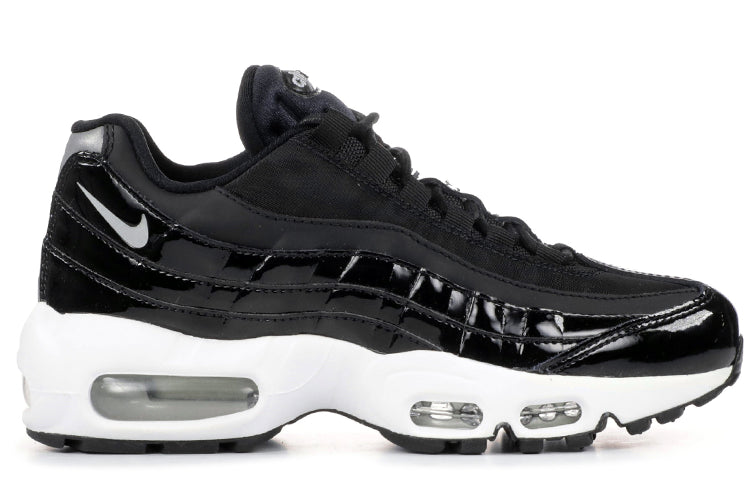 Womens Air Max 95 SE Premium 'Black Patent Leather' Black/Black-Cool Grey-Reflect Silver AH8697-001