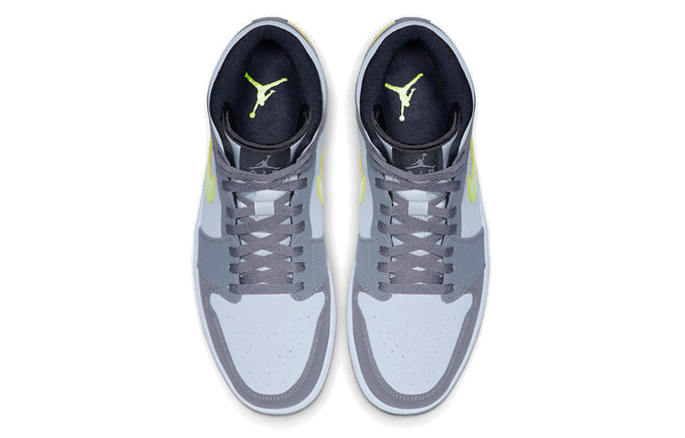 Air Jordan 1 Mid Grey Volt 554724-072