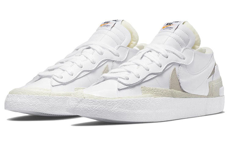 Nike Blazer Low x Sacai White Patent Leather DM6443-100 sneakmarks