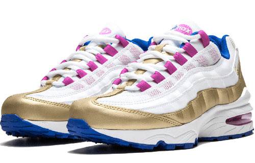 Nike Air Max 95 LE'Peanut Butter & Jelly' GS White/Matellic Gold-Racer Blue 310830-120