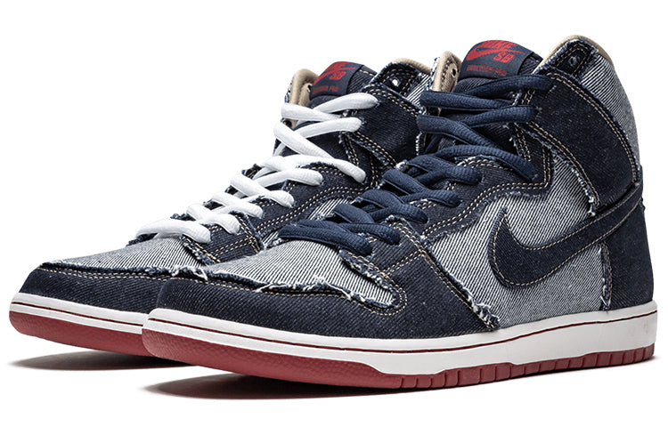 Nike SB Skateboard Dunk High TRD QS Midnight Navy - Denim 881758-441 sneakmarks