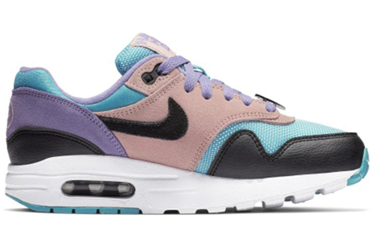 Nike Air Max 1 GS 'Have A Day' Black/White/Space Purple/Bleached Coral AT8131-001