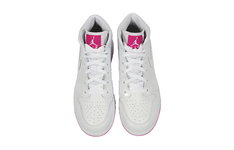 Air Jordan 1 Mid'Fuchsia' GS White/Fuchsia Blast/White 555112-100