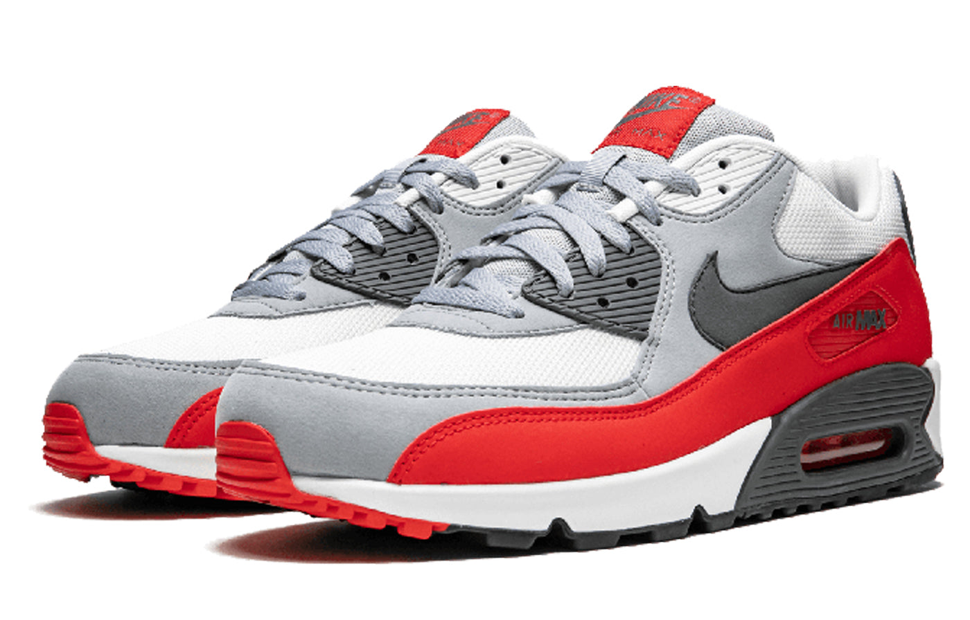 Nike Air Max 90 Essential Wolf Grey Challenge Red 537384-039 KICKSOVER