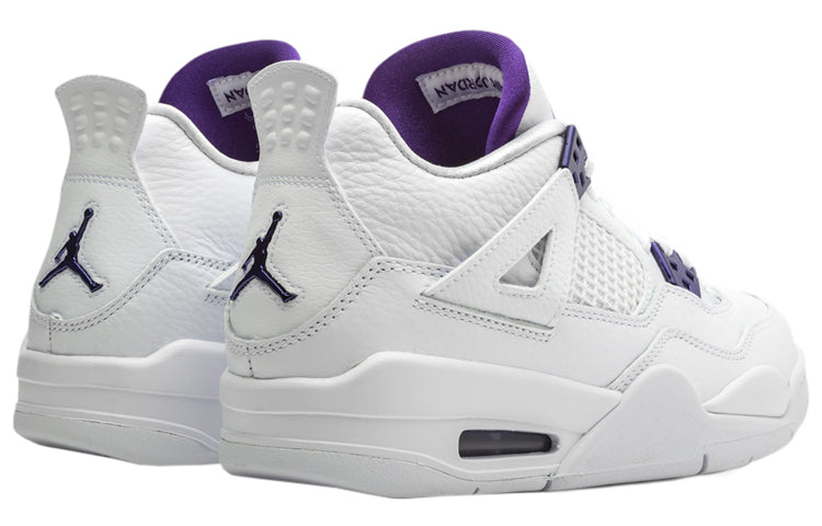 Air Jordan 4 Retro'Purple Metallic' GS White/Metallic Silver/Court Purple 408452-115