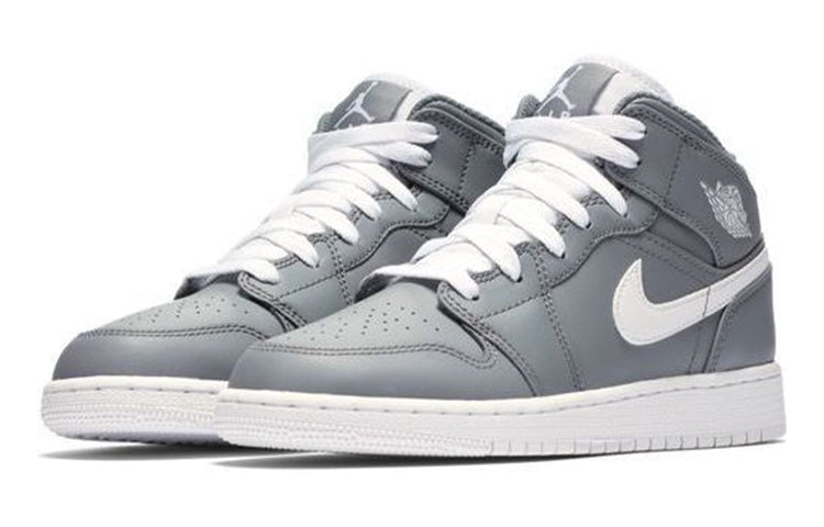 Air Jordan 1 Mid'Cool Grey' BG Cool Grey/White-White 554725-036