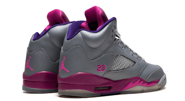 Nike Girls Air Jordan 5 Retro GS Cement Grey Pink Flash 440892-009