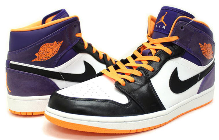 Air Jordan 1 Mid White Bright Citrus Purple 554724-117