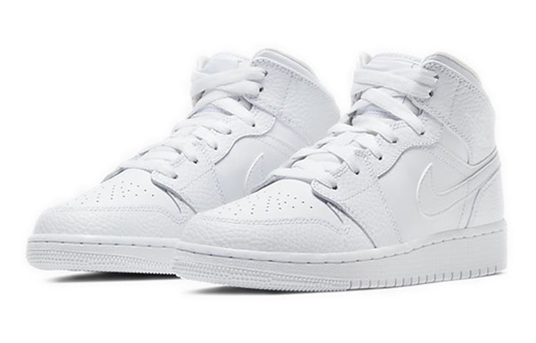 Air Jordan 1 Mid GS Triple White 554725-130