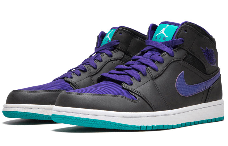 Air Jordan 1 Mid 'Grape' Black/Grape Ice-Emerald 554724-015