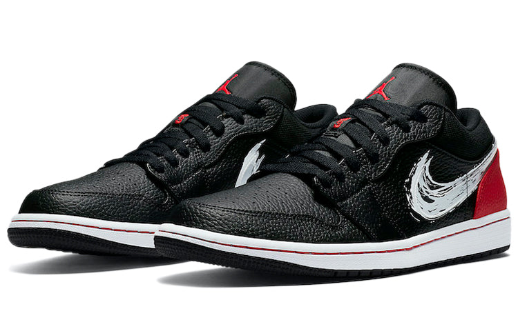 Air Jordan 1 Low 'Brushstroke Swoosh - Black Red' DA4659-001