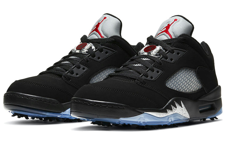 Air Jordan 5 Low Golf 'Metallic' Black/Fire Red/Metallic Silver CU4523-003