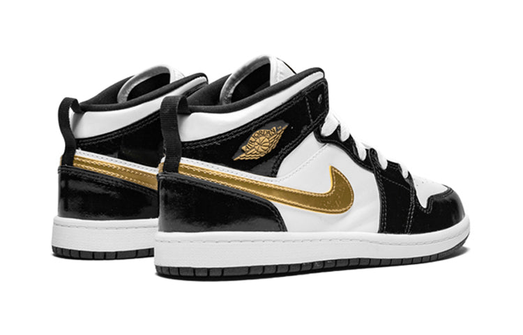 Air Jordan 1 Mid Patent PS 'Black Gold' Black/Metallic Gold-White BQ6932-007