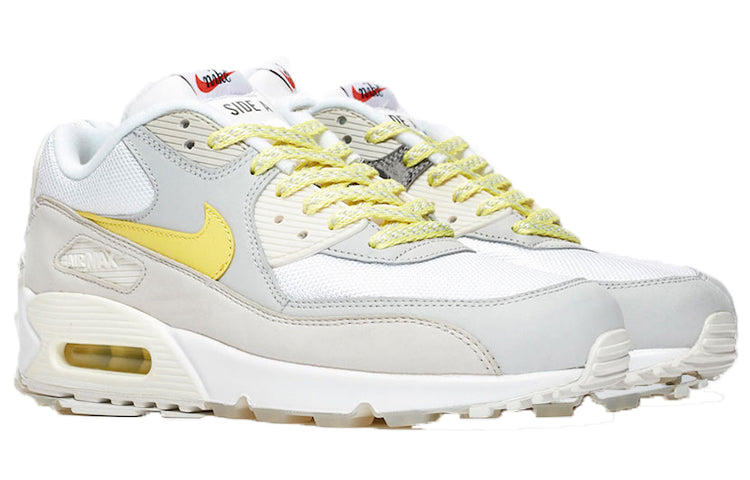 Nike Air Max 90 PRM 'Side A' White/Lemon Frost-Light Bone CI6394-100 KICKSOVER