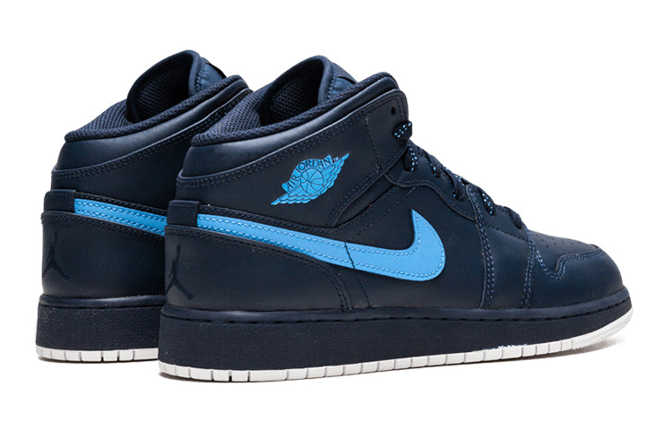 Air Jordan 1 Mid BG OBSIDIAN/UNIVERSITY BLUE-White 554725-415