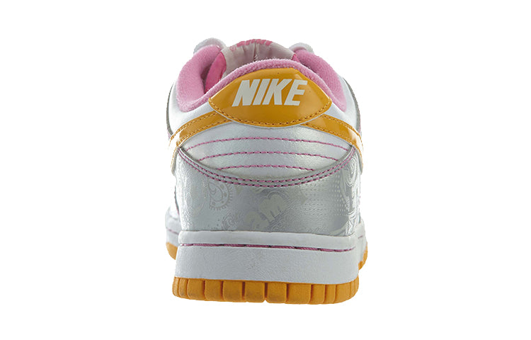 Nike Dunk Low GS White/Del Sol-Metallic Silver 309601-173 sneakmarks