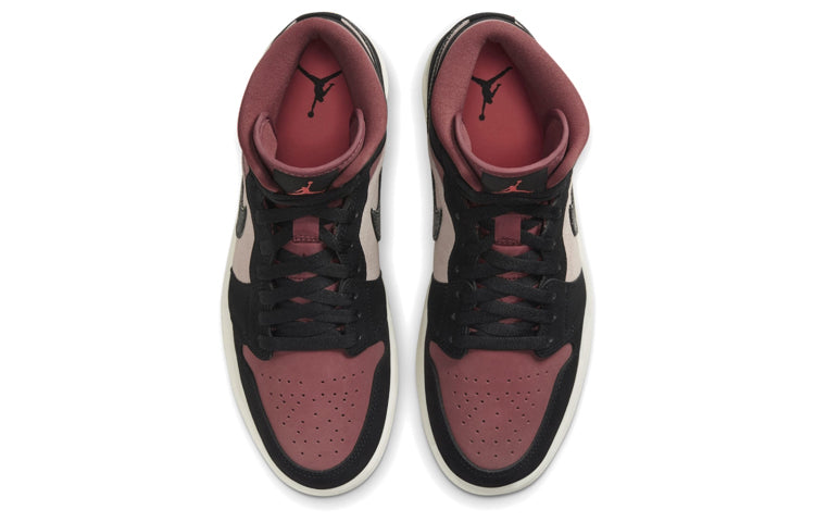 Womens WMNS Air Jordan 1 Mid Burgundy Dusty Pink BQ6472-202