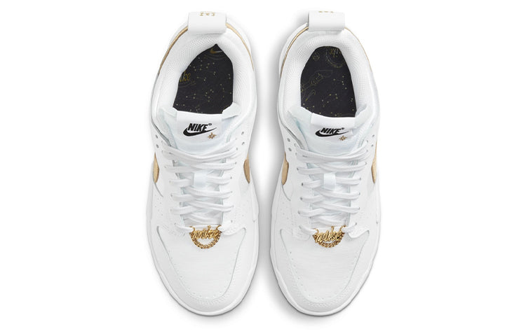 Nike Womens WMNS Dunk Low Disrupt 'White Metallic Gold' White/White/Metallic Gold DD9676-100 sneakmarks