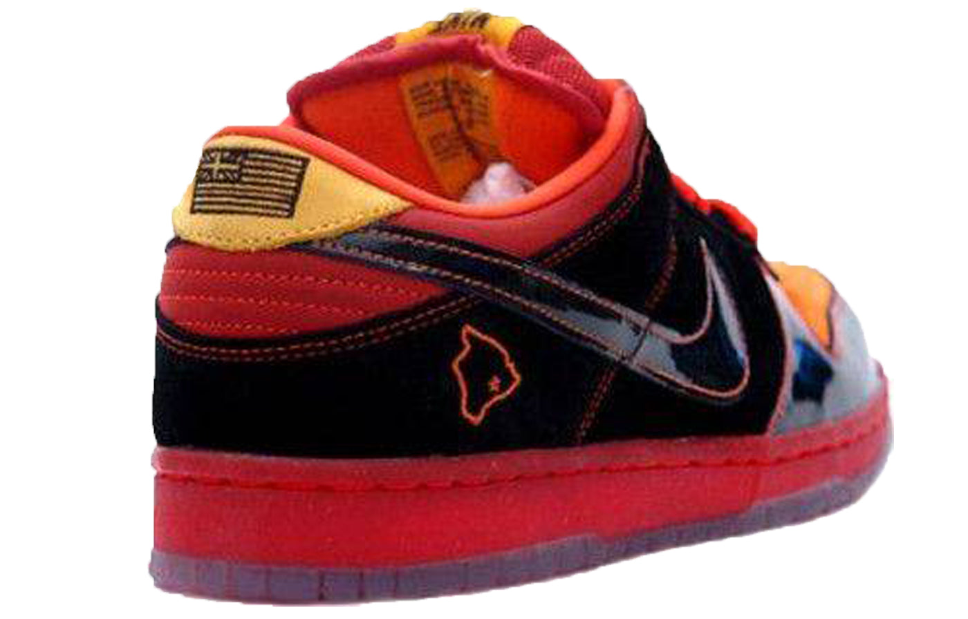 Nike Dunk Low Premium SB Skateboard 'Hawaii' Black/Black-Deep Orange 313170-003 sneakmarks