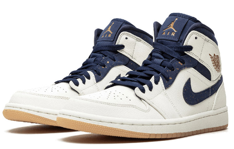 Air Jordan 1 Mid 'Jeter' Sail/Bronze-College Navy AH6342-104