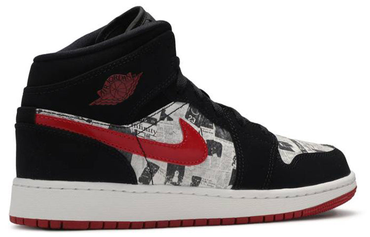 Air Jordan 1 Mid SE GS Newspaper Air Times BQ6931-061