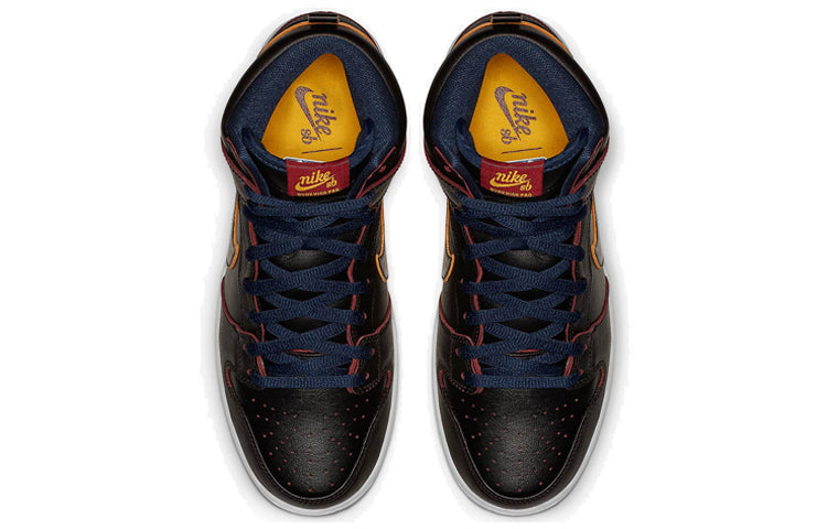 Nike NBA x Dunk High SB Skateboard 'Cleveland Cavaliers' Black/Black-College Navy-Team Red BQ6392-001 sneakmarks