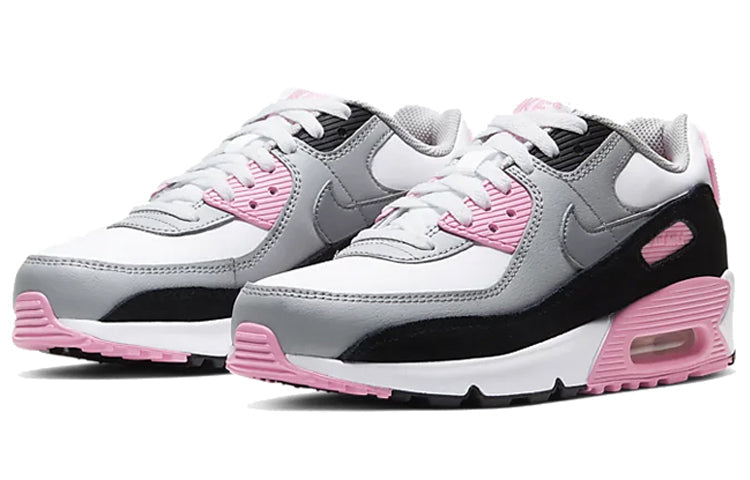 Nike Air Max 90 LTR Leather GS White Grey Pink CD6864-104 KICKSOVER