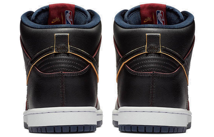 Nike NBA x Dunk High SB Skateboard 'Cleveland Cavaliers' Black/Black-College Navy-Team Red BQ6392-001 sneakmarks