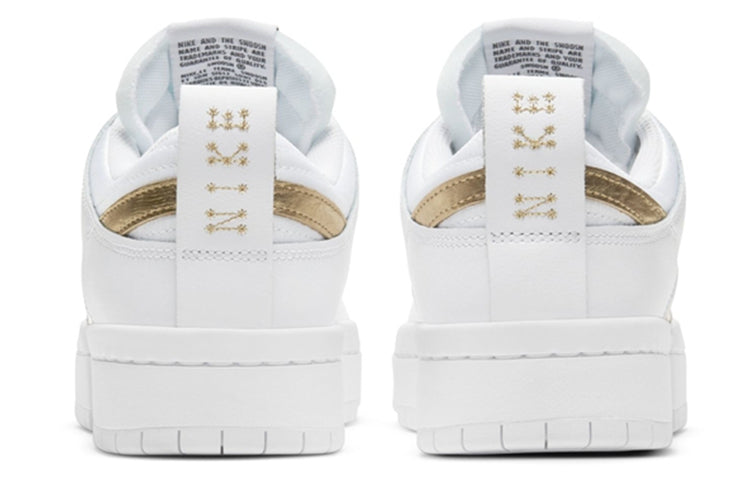 Nike Womens WMNS Dunk Low Disrupt 'White Metallic Gold' White/White/Metallic Gold DD9676-100 sneakmarks