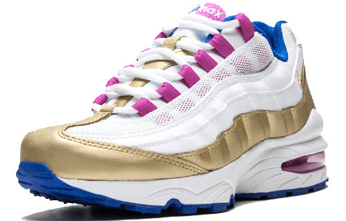 Nike Air Max 95 LE'Peanut Butter & Jelly' GS White/Matellic Gold-Racer Blue 310830-120