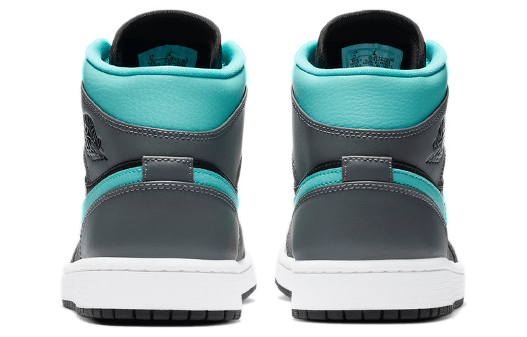 Air Jordan 1 Mid 'Grey Aqua' Black/Light Aqua/Dark Smoke Grey 554724-063