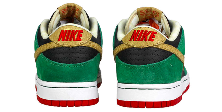 Nike Dunk Low Premium SB Skateboard 'High Life' Black/Metallic Gold-Pine Green 313170-008 sneakmarks