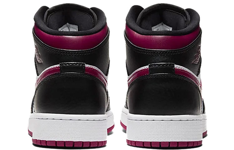 Air Jordan 1 Mid GS Black Noble Red 554725-066