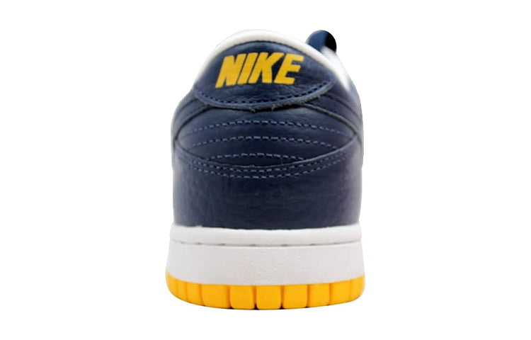 Nike Dunk Low GS 'Navy Heel' White/Midnight Navy-Varsity Maize 310569-145 sneakmarks