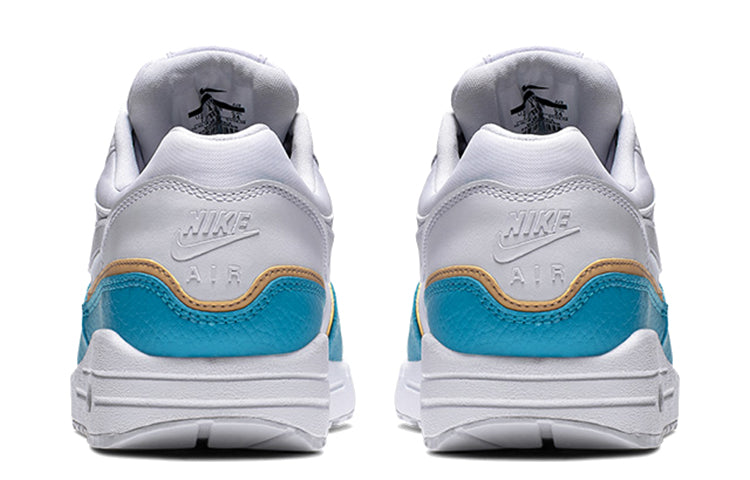 Nike Womens Air Max 1 'Double Layer - Blue' White/White/Light Blue Fury/Topaz Gold 881101-103 KICKSOVER