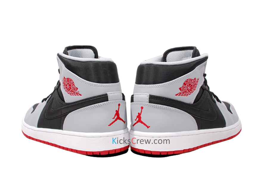 Air Jordan 1 Mid Black Wolf Grey Red 554724-012