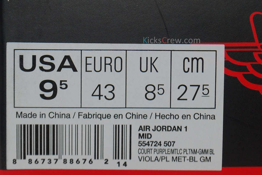 Air Jordan 1 Mid Court Purple Gamma Blue 554724-507