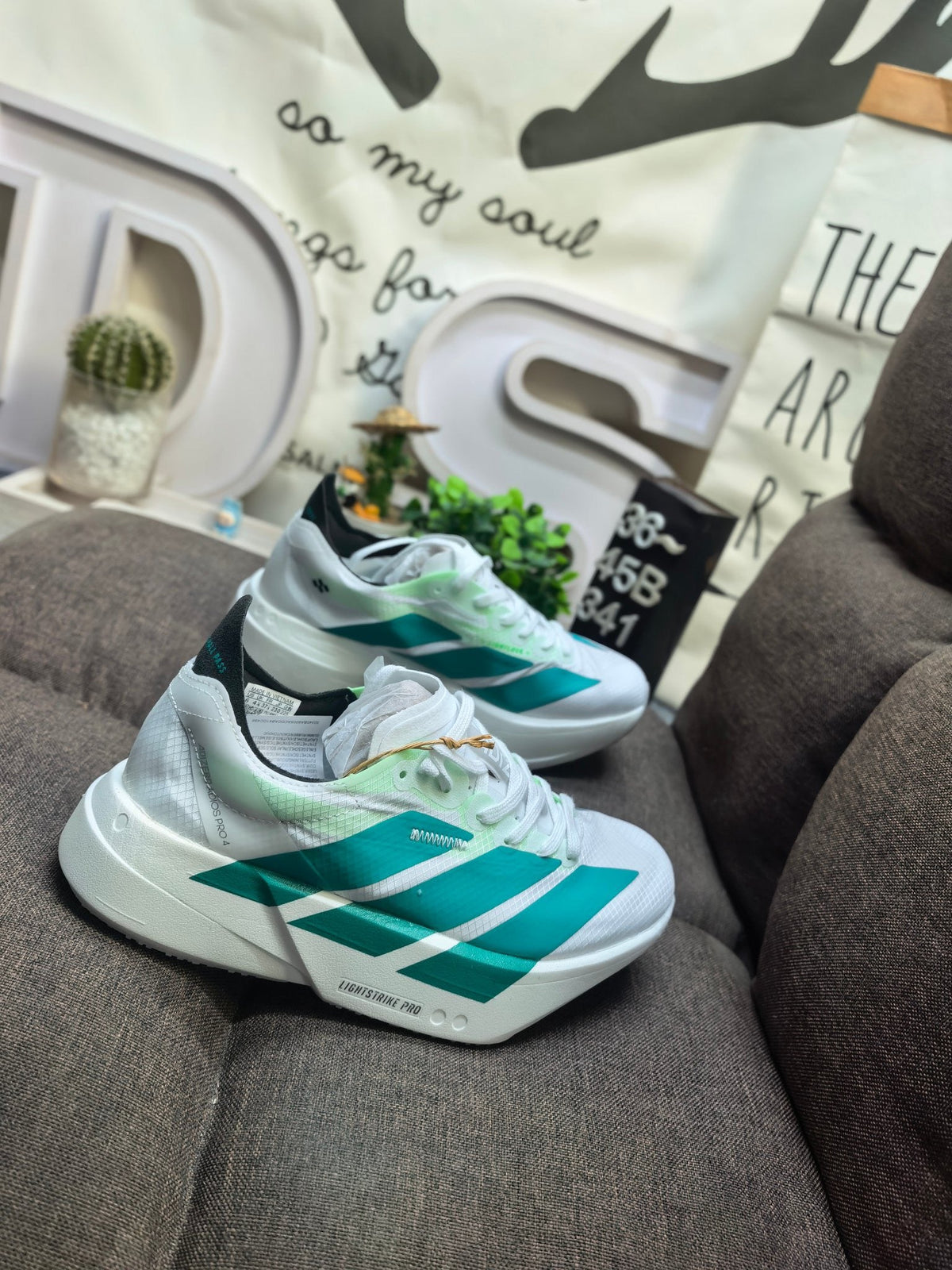 Adidas Adizero Adios Pro 4  'White Pure Teal' DS-341D